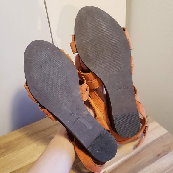Zara Suede Sandals Orange - Picture 2 of 4
